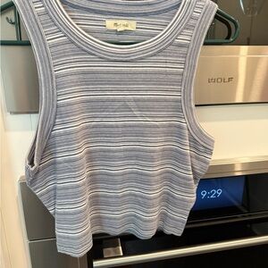 Madewell Blue and White Striped Tank Top